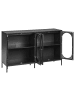 Beliani Vitrine LANGFORD in Schwarz - (W) 137 x (H) 83 x (L) 40 cm