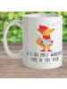 Mr. & Mrs. Panda Kindertasse Fuchs Sänger mit Spruch in Weiß