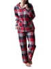 NORMANN Flanell Pyjama Schlafanzug Karodesign - 48898 in rot