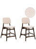 Beliani 2er-Set Barhocker ELAINE in Braun/Beige