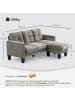 HOMCOM Ecksofa-186L x 130B x 84H cm-Braun