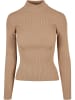 Urban Classics Urban Classics Damen Ladies Rib Knit Turtelneck Sweater in unionbeige