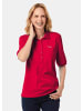 GOLDNER Baumwollshirt mit Glitzerstickerei in mohnrot