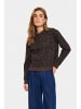 SAINT TROPEZ Sweatshirt ZherrySZ Gerade Passform in Chocolate Brown Leopard