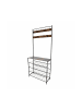 relaxdays Garderobenständer in Schwarz/ Dunkelbraun - (B)80 x (H)190 x (T)30 cm