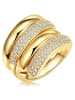 Lulu & Jane Ring Messing Zirkonia in gelbgold