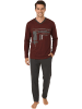 NORMANN Single-Jersey Schlafanzug in rubin