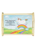 Mr. & Mrs. Panda Serviertablett Einhorn Regenbogen Design mit Sp... in Weiß