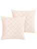 Beliani 2er-Set Dekokissen YARROW in Beige/Silber