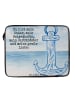 Mr. & Mrs. Panda Laptop Tasche Anker Blau Design mit Spruch in Weiß