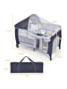 COSTWAY 4 in 1 Reisebett Babywiege Wickeltisch in Grau