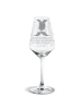 Mr. & Mrs. Panda Weißwein Glas Igel händchenhaltend mit Spruch in Transparent