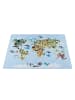 KADIMA DESIGN Teppich Kinder Weltkarte mit Tieren Polyamid rutschfest Kinderzimmer