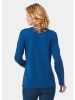 GOLDNER Stehkragenshirt aus Feinjersey, Langarm in royalblau