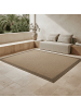 KADIMA DESIGN Flachgewebeteppich Jute-Optik Natur Bordüre Waschbar