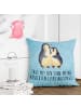 Mr. & Mrs. Panda kuschelkissen 40x40 Pinguin umarmen mit Spruch in Eisblau