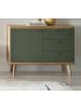 Furn.Design Sideboard Salbei grün, Eiche skandinavisch 107 cm, Kommode mit Vollauszug