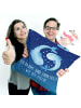 Mr. & Mrs. Panda 40x40 Kissen Sternzeichen Fische mit Spruch in Sternenhimmel Blau