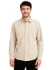 Sublevel Langärmeliges Shirt mit Knöpfen und Brusttasche in Beige-2
