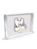 Mr. & Mrs. Panda Bilderrahmen Pinguine trösten ohne Spruch in Grau Pastell