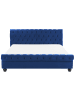 Beliani Doppelbett AVALLON in Blau/Braun - (W) 172 x (H) 94 x (L) 233 cm