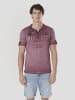 KOROSHI Henley cotton print-emb washed t-shirt in braun