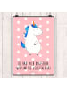 Mr. & Mrs. Panda Poster Einhorn Mann mit Spruch in Rot Pastell