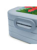 Mr. & Mrs. Panda Lunch Box Flamingo Yoga Design mit Spruch in Blau Pastell