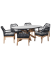 Beliani 13-tlg Gartentisch Set ORISTANO in Grau/Schwarz/Braun