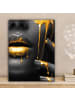 MuchoWow Leinwand Bilder Gesicht gold schwarz