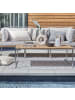 home24 Couchtisch TEAKLINE in Braun / Silber
