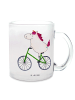 Mr. & Mrs. Panda Glas Einhorn Radfahrer ohne Spruch in Transparent