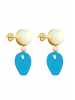 Gemshine Ohrhänger White Blue Drop in gold coloured