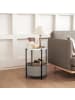 HOMCOM Beistelltisch-44L x 44B x 56H cm-Weiß+Grau