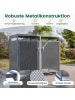 COSTWAY Mülltonnenbox 240L Metall Outdoor in Grau