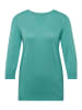 GOLDNER Rundhalspullover Sommerlicher Strickpullover mit Ajourmuster in eukalyptus