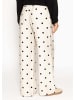 SASSYCLASSY Gepunktete Hose mit weitem Bein in Offwhite