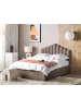 Beliani 2-tlg Doppelbett VINCENNES in Beige/Schwarz