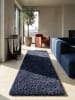 KADIMA DESIGN Teppich Hochflor Shaggy Waschbar Einfarbig RHEIN Strapazierfähig in Marineblau