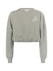 myMo Damen Sweatshirt Cropped in Grau Melange