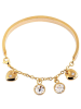Adeliás Damen Armband – Armreif aus Edelstahl mit Strass Steinchen 17 cm in gold