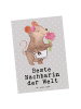 Mr. & Mrs. Panda Blankokarte Maus Beste Nachbarin der Welt mit S... in Grau Pastell