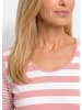 GOLDNER Streifenshirt aus softer Baumwollmischung in rosé / weiß / geringelt
