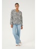 Kaffe Langarm-Bluse KAellen in Black/White Leaf Print