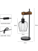 ZMH Tischleuchte 1-flammige E27 in Holz und Metall B 13cm