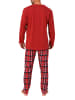 NORMANN Schlafanzug Weihnachten langarm Renntier - 88358 in rot