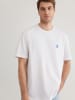 Mavi Jeans T-Shirt mit Rundhalsausschnitt und Logo Stickerei in Weiß-3