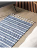 Beliani Geflochtener Teppich BADEMLI in Blau/Weiß - (W) 80 x (H) 1 x (L) 150 cm