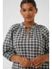 KAFFE curve Kurzarm-Bluse KCelina Regular fit in Black/grey Check