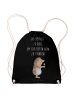 Mr. & Mrs. Panda gym tasche Igel Wein mit Spruch in Schwarz
